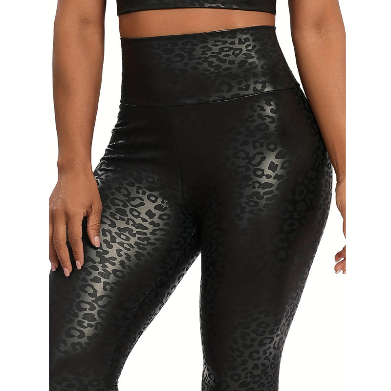 Sexy Leopard Print High Support Yoga Leggings for Gym & Versatile Wear