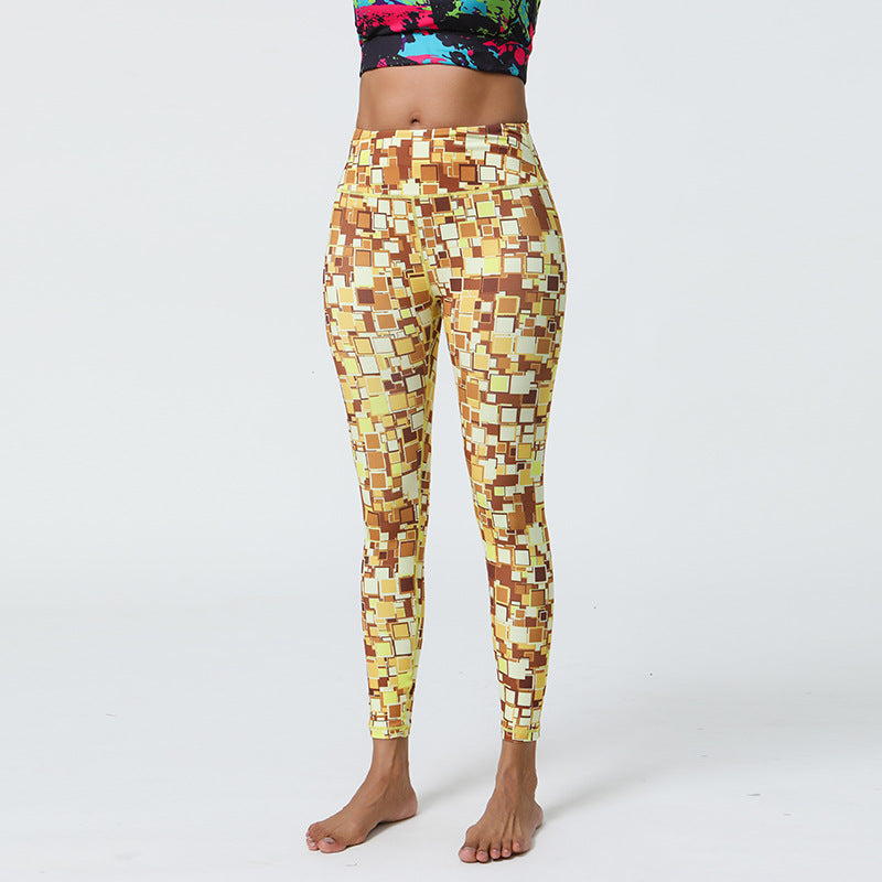 High Support Printing Yoga Pants with Long-Lasting Diverse Prints for Gym & Outdoor Wear