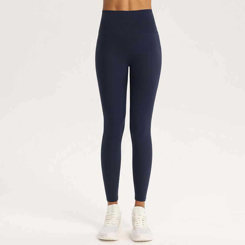 High-waisted hip lift, nude sports trousers, tight abdomen, professional quick-drying running, wearing fitness yoga pants, women
