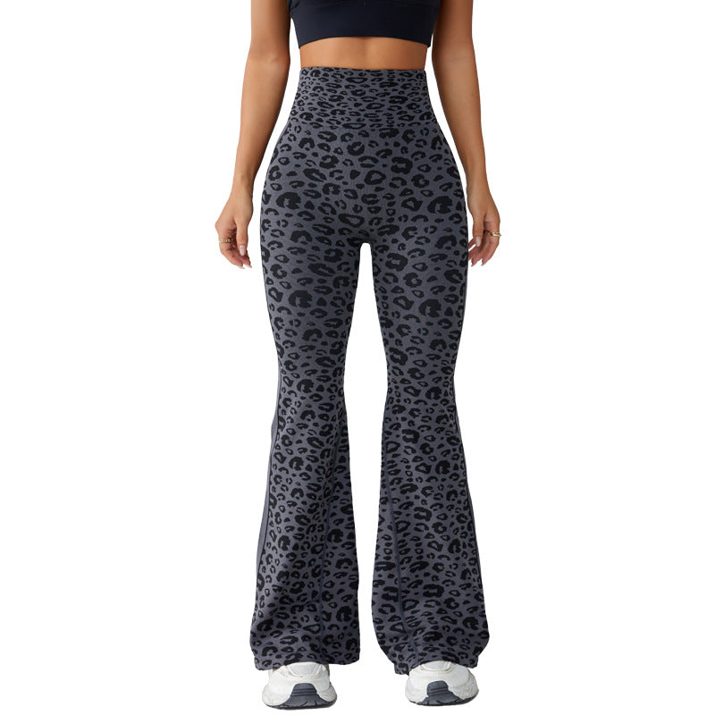 Sexy Leopard Print High-Waisted Yoga Leggings with Slimming Hip-Lifting and High Support for Fitness Enthusiasts