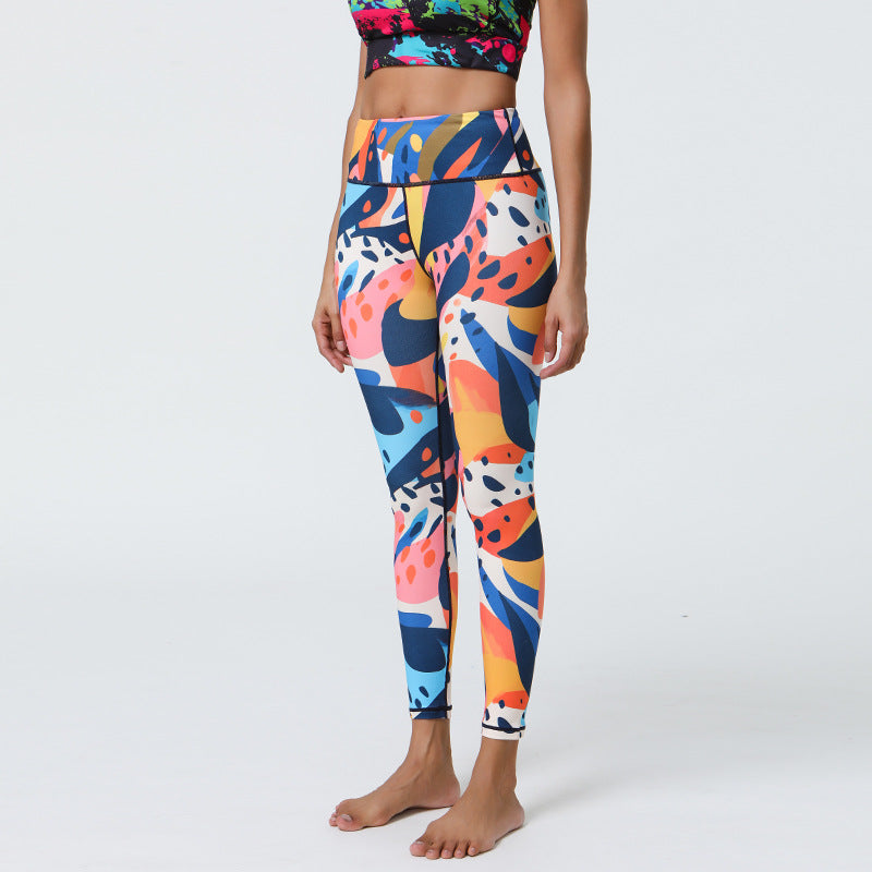High Support Printing Yoga Pants with Long-Lasting Diverse Prints for Gym & Outdoor Wear