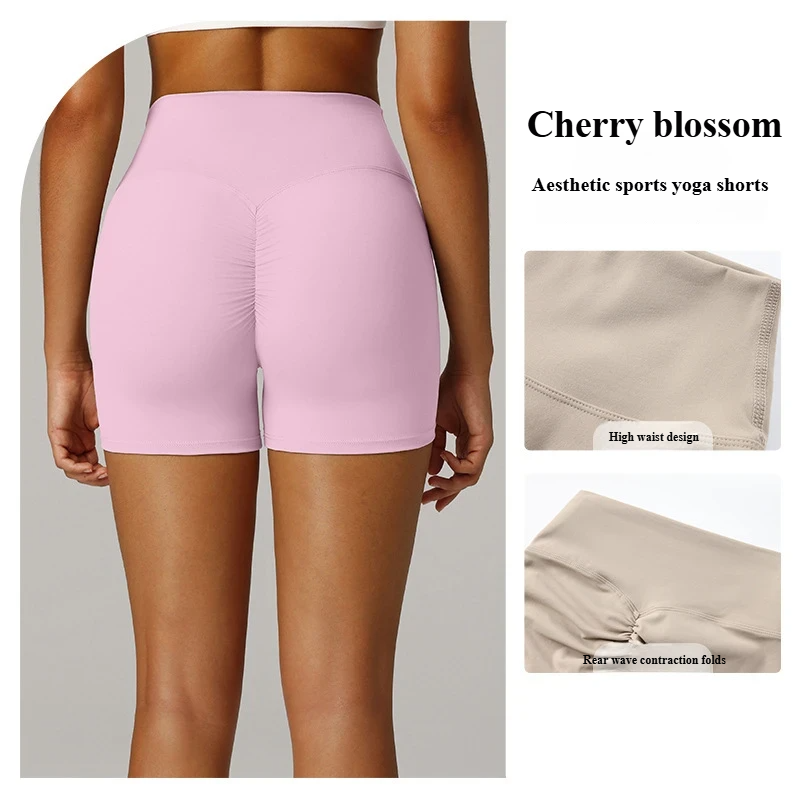 European and American cross-border Amazon specializes in three-point yoga shorts for women, high waist, hip lifting, running, quick-drying, breathable cycling shorts