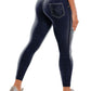 Denim-Like Yoga Leggings with Pocket - Slimming Full-Length Leggings for Women, Elastic Comfort & Versatile Outer Wear