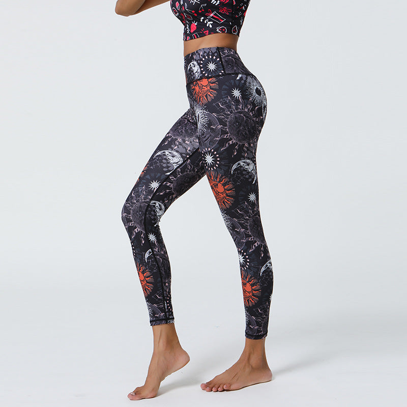 High Support Printed Yoga Pants with Long-Lasting Diverse Prints, Elastic Comfort for Gym & Outdoor Wear