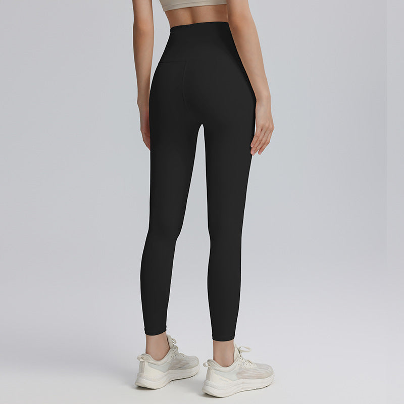 Cropped yoga pants sports, outdoor high-waisted abdominal fitness, quick-drying, breathable, high-elasticity running yoga clothes, women's summer light