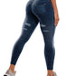 Denim-Like Yoga Leggings with Pocket - Slimming Full-Length Leggings for Women, Elastic Comfort & Versatile Outer Wear