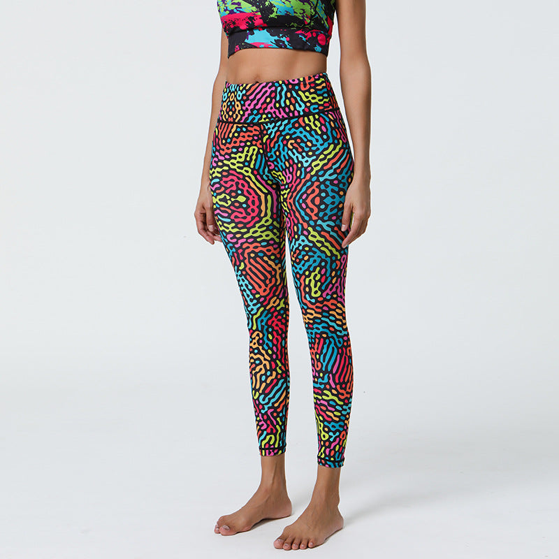 Diverse Prints Long-Lasting Printed Yoga Pants with High Support & Muscle Compression for Fitness Enthusiasts