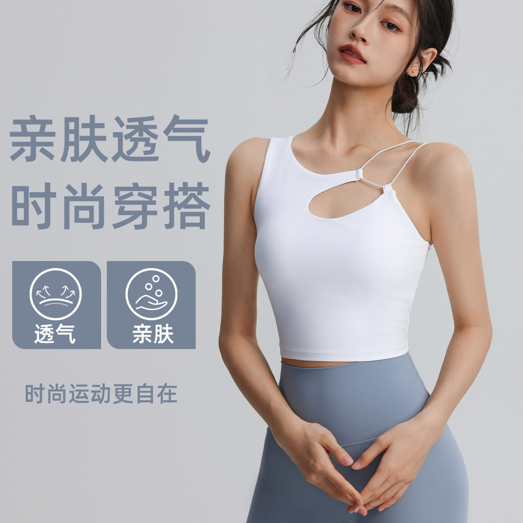 Sports bras, women's yoga vests, high-intensity shock-absorbing running, fitness bras, gathering, wearing Pilates tops