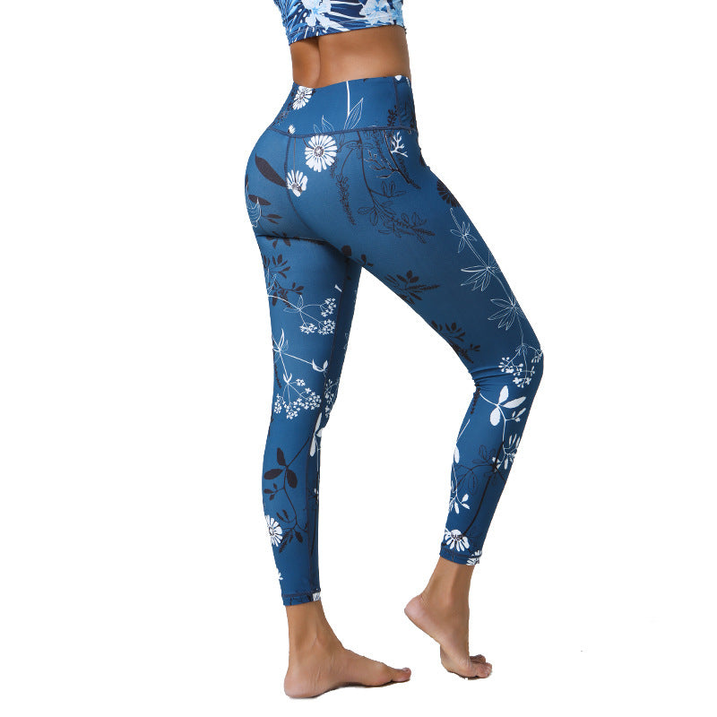High Support Printed Yoga Leggings with Non-Shifting & Color-Fast Prints for Gym & Daily Wear