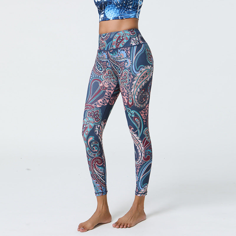 High Support Printed Yoga Pants with Long-Lasting Diverse Prints, Elastic Comfort for Gym & Outdoor Wear