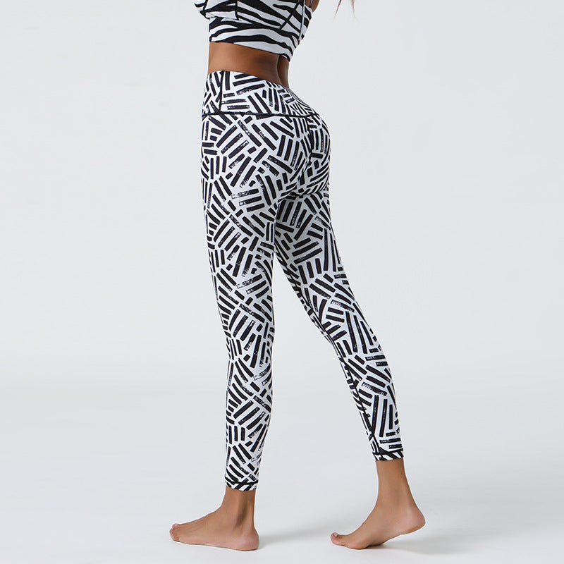 High-Waisted Printing Yoga Pants with Long-Lasting Prints & Four-Way Stretch