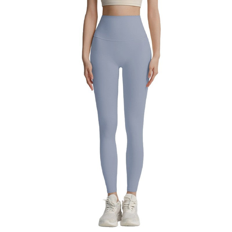 Cropped yoga pants, sports, outdoor high-waisted abdominal fitness, high-elasticity running, yoga clothes, women's summer, light and thin, no embarrassing line