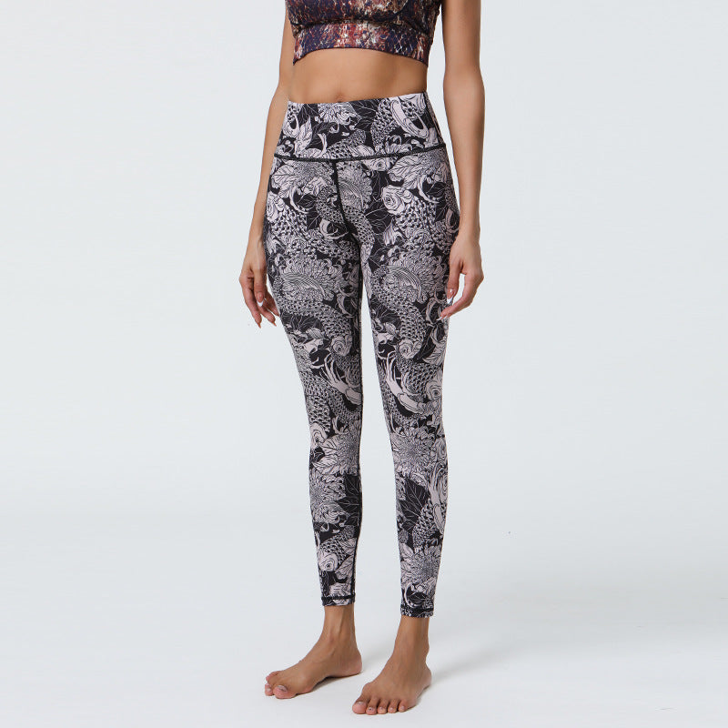 Diverse Prints High Support Elastic Yoga Pants for Gym - Long-Lasting Non-Shifting Prints & Muscle Compression Wear