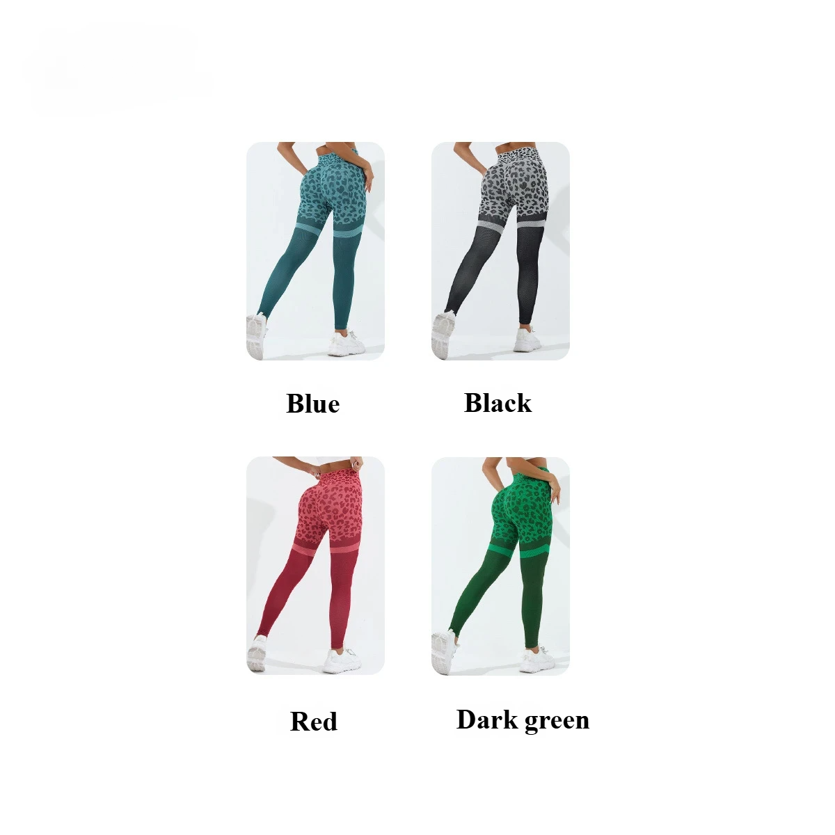 High-Waisted Leopard Print Yoga Leggings with High Support & Non-Shifting Pattern for Gym Training