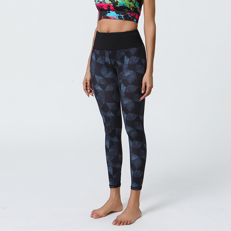 High Support Printed Yoga Leggings with Long-Lasting Prints & Muscle Compression
