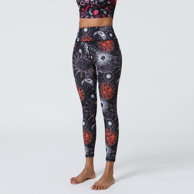 High Support Printed Yoga Pants with Long-Lasting Diverse Prints, Elastic Comfort for Gym & Outdoor Wear