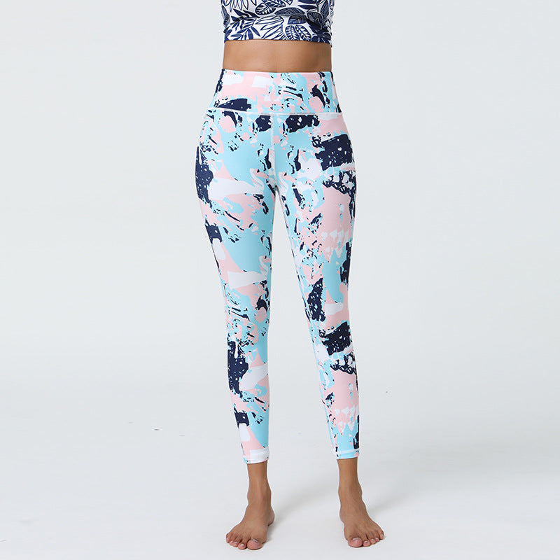 High Support Printing Yoga Pants with Long-Lasting Diverse Prints for Gym & Outdoor Wear