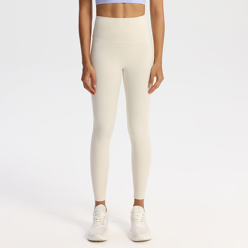 High-waisted hip lift, nude sports trousers, tight abdomen, professional quick-drying running, wearing fitness yoga pants, women