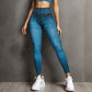 Denim-Like Yoga Leggings with Pockets - Slimming Comfort Stretch Pants for Women, Versatile Outer Wear, Breathable & Non-Stiff Daily Wear