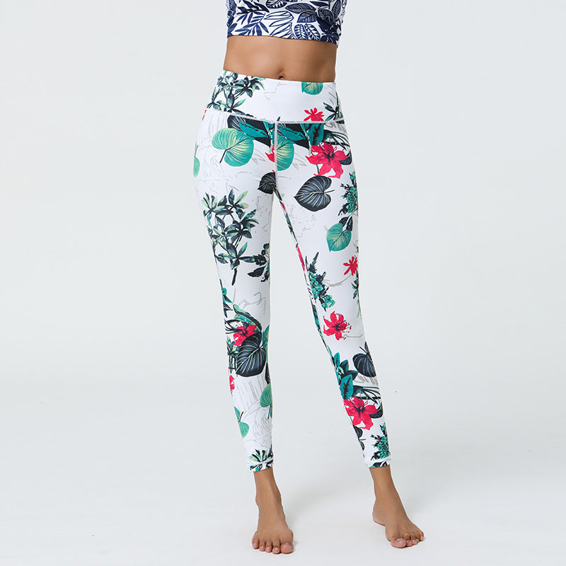 High Support Printed Yoga Leggings with Non-Shifting & Color-Fast Prints for Gym & Daily Wear