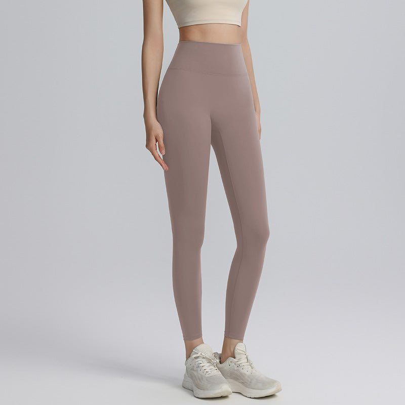 High-waisted tummy tuck yoga pants, quick-drying, breathable, running, training, gym trousers, no embarrassment line, stretch hip-lifting sweatpants