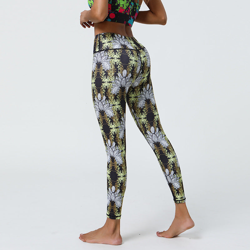 Printed Yoga Leggings with Long-Lasting Prints & Muscle Compression