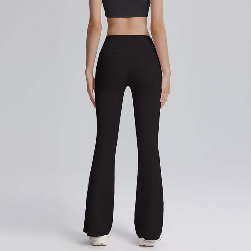 Double line yoga bell bottoms high waist hip lift tummy tuck sweatpants skinny dance fitness outdoor sports women
