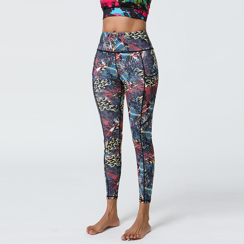 Fashionable Eye-Catching Printing Yoga Pants with Long-Lasting Diverse Prints, High Support Elastic Comfort for Gym and Versatile Outer Wear