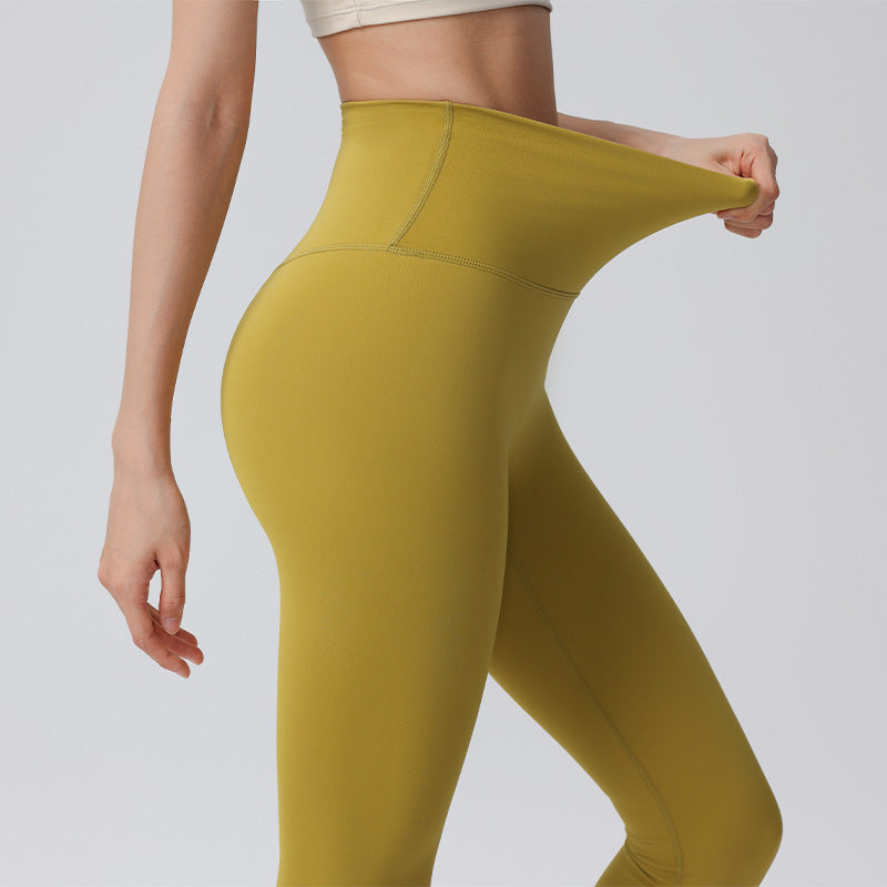 Cropped yoga pants, women's sports outdoor peach buttocks, gym pants, stretch high waist, tummy tuck, yoga clothes, back belt pockets