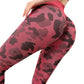 High Support Muscle Compression Camouflage Yoga Leggings for Gym