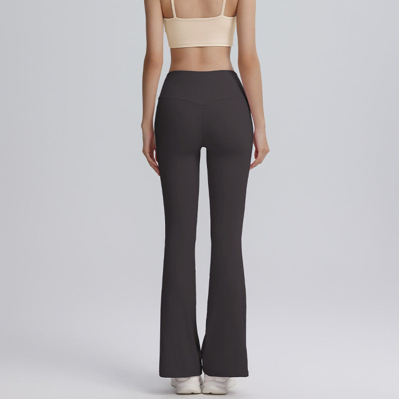 Double line yoga bell bottoms high waist hip lift tummy tuck sweatpants skinny dance fitness outdoor sports women