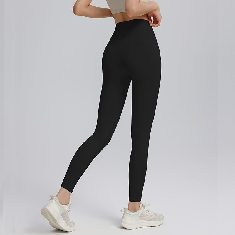 Cropped yoga pants, sports, outdoor high-waisted abdominal fitness, high-elasticity running, yoga clothes, women's summer, light and thin, no embarrassing line