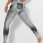 Denim-Like Yoga Leggings with Pocket Slimming & Versatile Outer Wear Comfort Stretch Ankle-Length Fitness Pants
