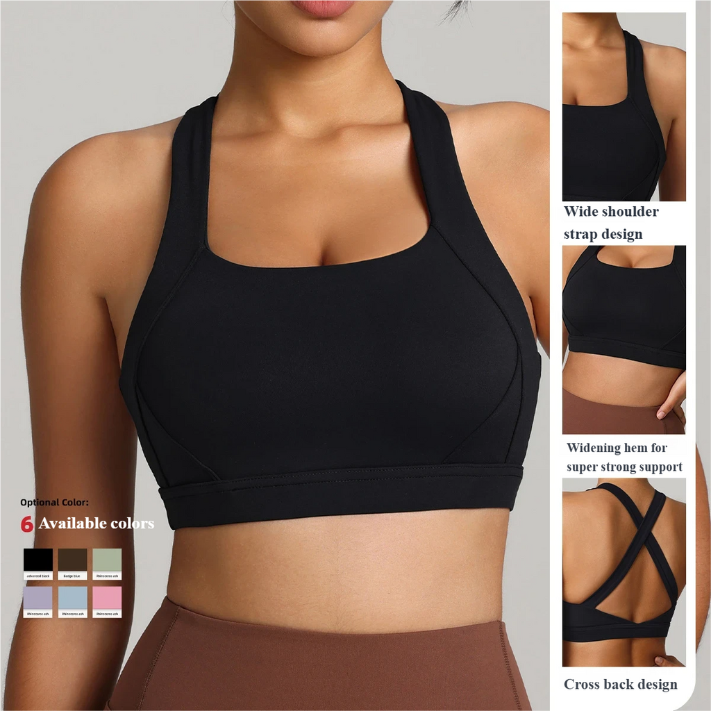 European and American cross-border Amazon specializes in sports bras with high strength, high strength, shockproof and gathered Pilates fitness clothes