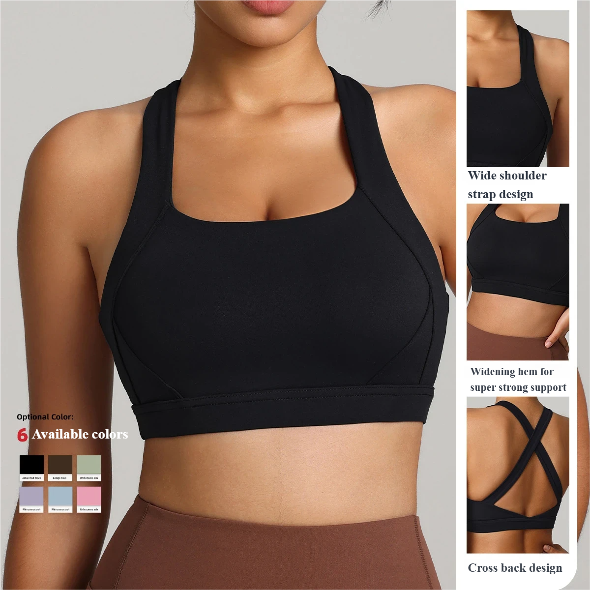 European and American cross-border Amazon specializes in sports bras with high strength, high strength, shockproof and gathered Pilates fitness clothes