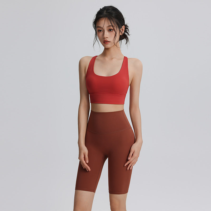 Five-point sports shorts, women's sports, outdoor peach, buttocks, fitness pants, high waist, tummy tuck, yoga shorts, running Pilates