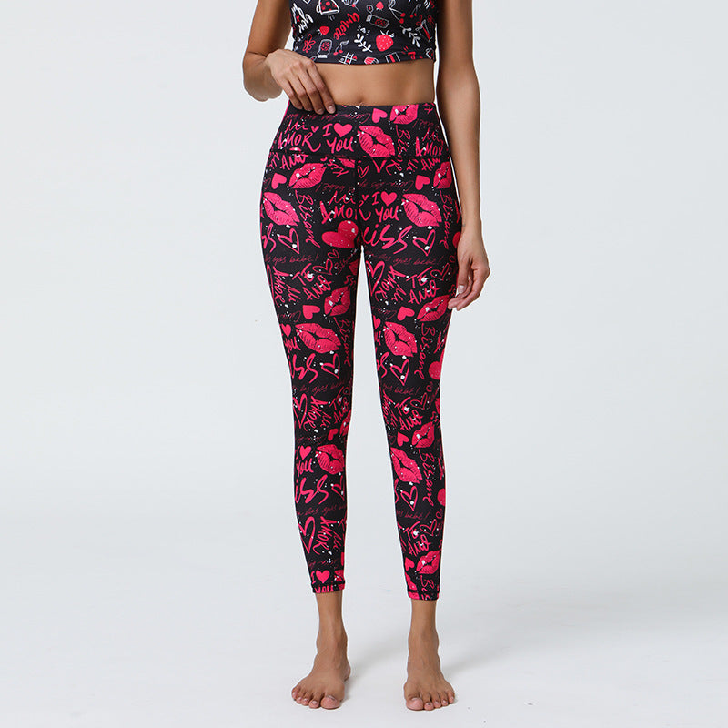Printed Yoga Pants with Long-Lasting Prints & Breathable Comfort