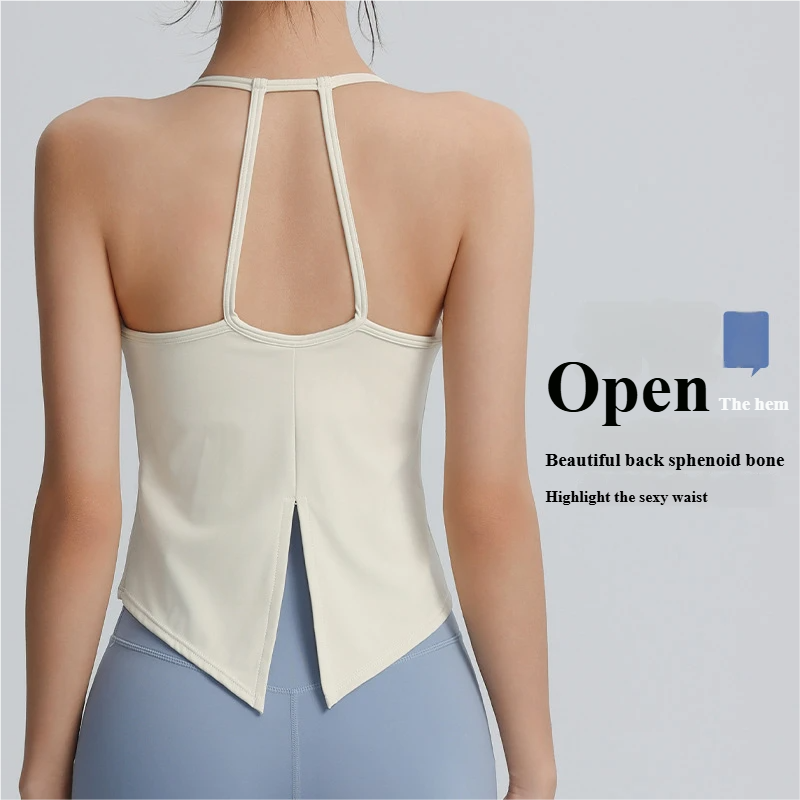Thin strap sports tops women's stretch tight quick drying yoga vest running training wear outside fitness sexy suspenders .