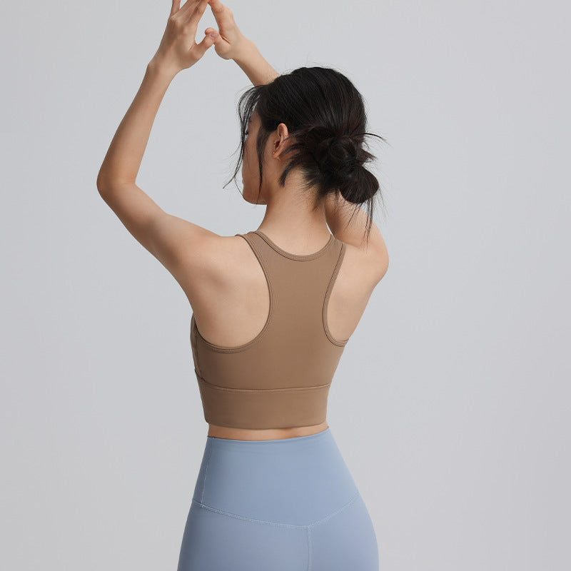 [Suit] Vest-style sports bra high waist hollow yoga flared pants quick-drying breathable sports suit for women