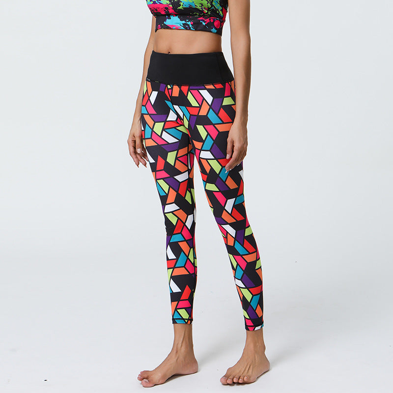High Support Printed Yoga Leggings with Long-Lasting Prints & Muscle Compression