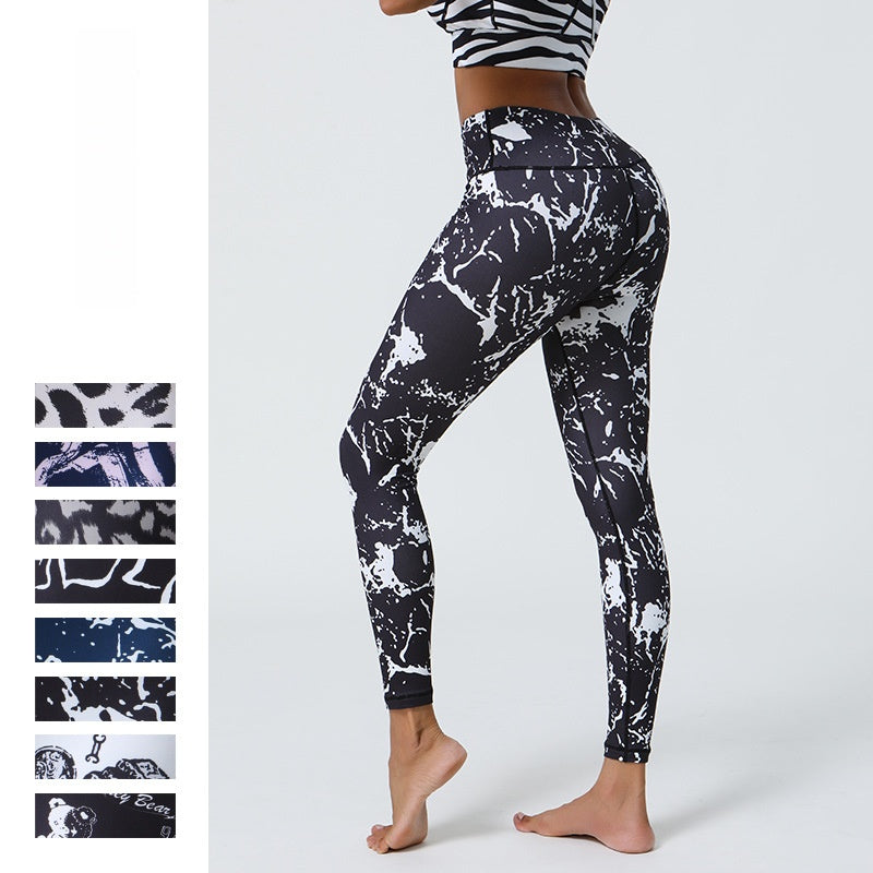 High Support Printed Yoga Leggings with Long-Lasting Non-Shifting Prints, Elastic Comfort for Fitness Enthusiasts