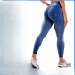 Denim-Like Yoga Leggings with Pocket - Slimming Full-Length Leggings for Women, Elastic Comfort & Versatile Outer Wear