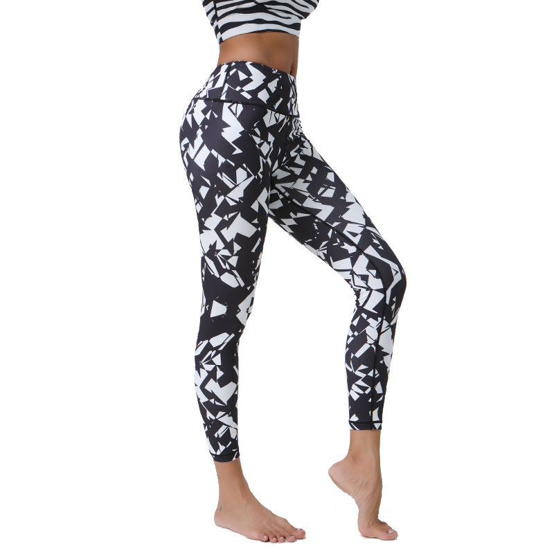 High-Waisted Printing Yoga Pants with Long-Lasting Prints & Four-Way Stretch