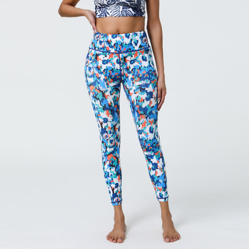 High Support Printing Yoga Pants with Long-Lasting Diverse Prints for Gym & Outdoor Wear