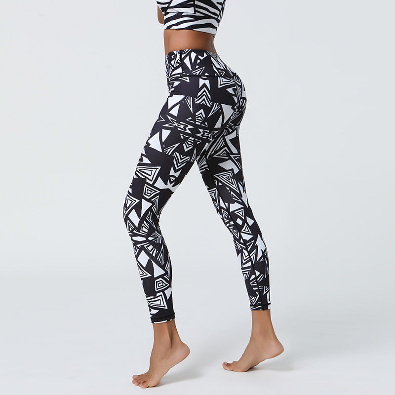 High-Waisted Printing Yoga Pants with Long-Lasting Prints & Four-Way Stretch