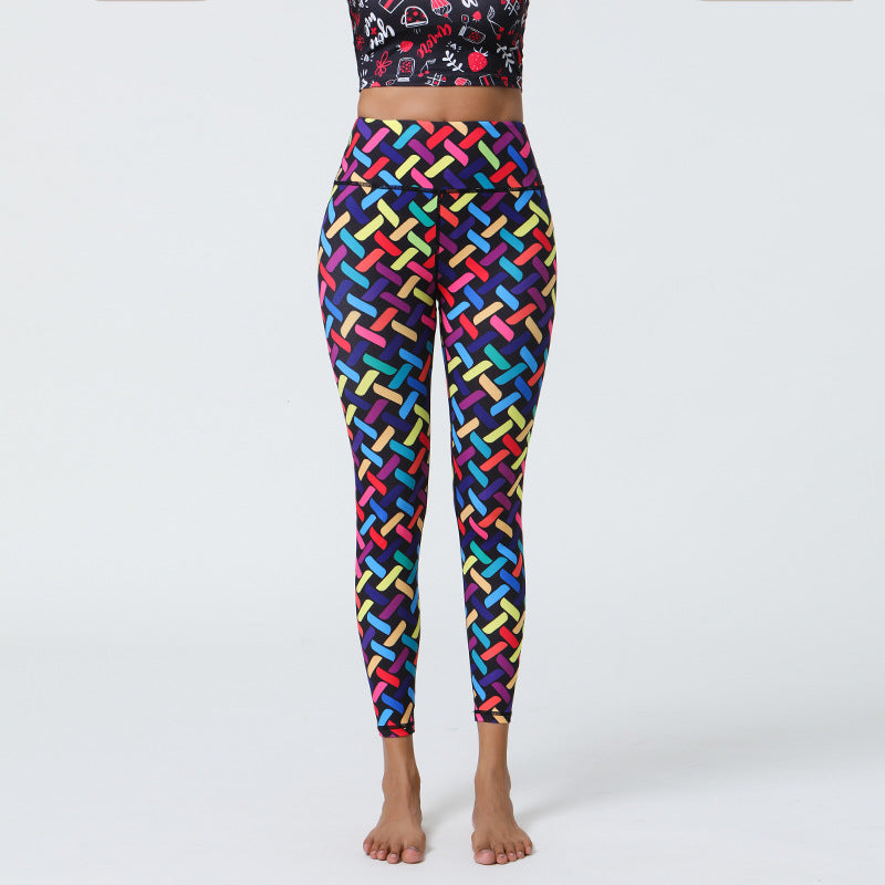 Diverse Prints Long-Lasting Printed Yoga Pants with High Support & Muscle Compression for Fitness Enthusiasts