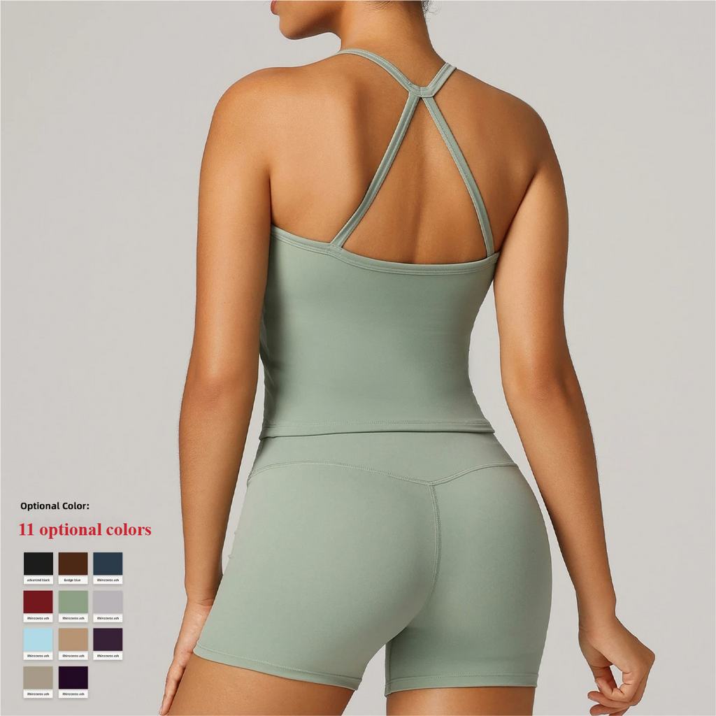 Shockproof sports bras, beautiful straps, chest pads, yoga clothes, Pilates, suspender bras