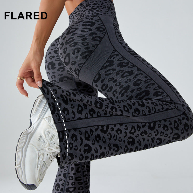 Sexy Leopard Print High-Waisted Yoga Leggings with Slimming Hip-Lifting and High Support for Fitness Enthusiasts