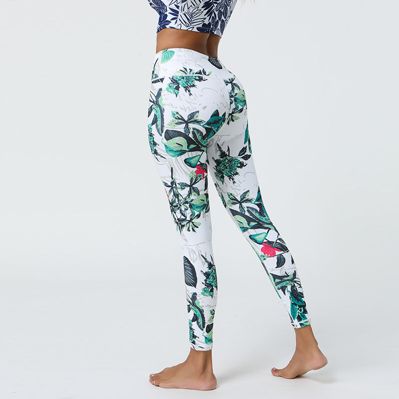 High Support Printed Yoga Leggings with Non-Shifting & Color-Fast Prints for Gym & Daily Wear