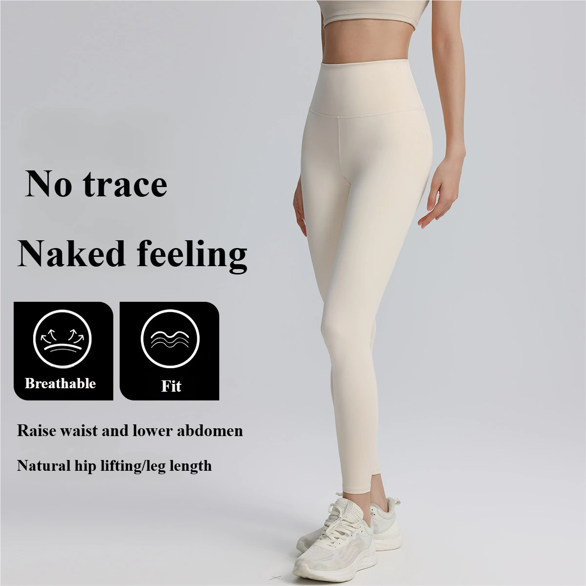 Cropped yoga pants sports, outdoor high-waisted abdominal fitness, quick-drying, breathable, high-elasticity running yoga clothes, women's summer light